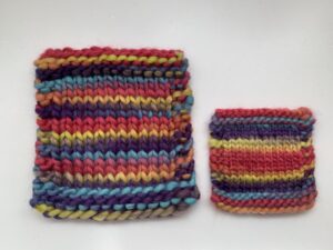 棒針編みのコースター